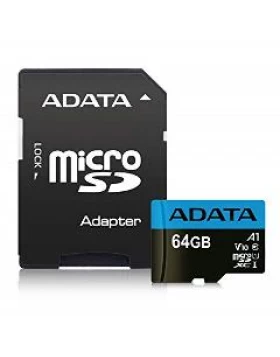 ADATA SDHC MICRO 64GB PREMIER AUSDX64GUICL10A1-RA1, CLASS 10, UHS-1, SD ADAPTER, 5YW