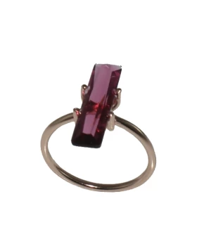 Ασημένιο δαχτυλίδι 8A-RG134-2R βεράκι σε ροζ χρυσό χρώμα με Ruby πέτρα
