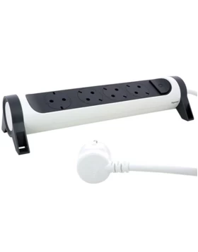 Legrand SurgeArrest 4 Outlets 1.5m Cable  White/Grey Rotating (694529)