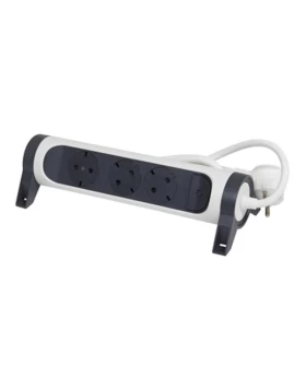 Legrand SurgeArrest 3 Outlets 3m Cable  White/Grey Rotating (694535)