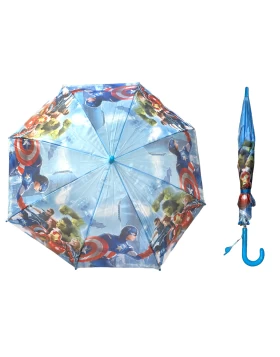 Παιδική ομπρέλα Ημιαυτόματη 6021-3 με σχέδιο Marvel σε γαλάζιο χρώμα