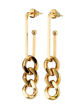 Ατσάλινα σκουλαρίκια Art Collection N-02158 κρίκοι σε χρυσό χρώμα