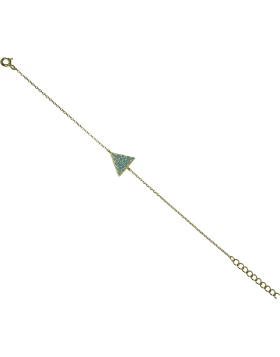Ασημένιο βραχιόλι Prince Silvero 2ZK-BR022-3Q Τρίγωνο σε χρυσό χρώμα με τυρκουάζ ζιργκόν