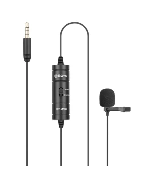 BOYA BY-M1S (M1 Smart) wired mic Universal Lavalier Microphone 3.5mm for phone, laptop, camera