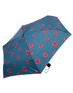 Ομπρέλα Χειροκίνητη Happy Rain 42091 Super Mini aqua dots σε μπλε χρώμα