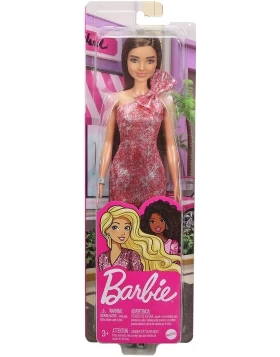 Mattel κούκλα GRB33 Barbie με Μοντέρνο Φόρεμα και Καστανά Μαλλιά