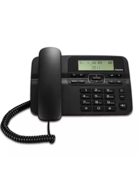 Philips M20B/GRS Μαύρο Ενσύρματο τηλέφωνο με μεγάλα πλήκτρα, ανοιχτή ακρόαση και οθόνη LCD