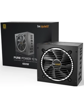 BEQUIET PSU PURE POWER 12 M 650W BN342, GOLD CERTIFIED, MODULAR CABLES, SILENT OPTIMIZED 12CM FAN, 10YW