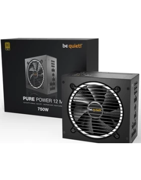 BEQUIET PSU PURE POWER 12 M 750W BN343, GOLD CERTIFIED, MODULAR CABLES, SILENT OPTIMIZED 12CM FAN, 10YW