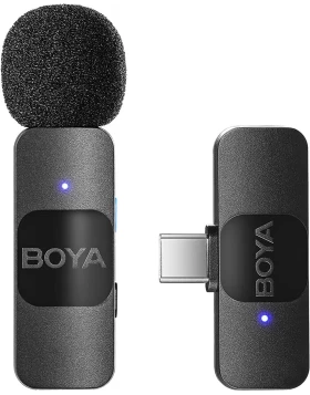 BOYA BY-V10 Wireless 2-person Lavalier Microphone for iPhone iPad Mini Lapel Lightning connection