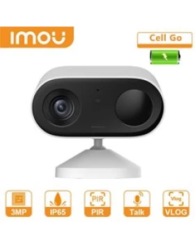 IMOU IP CAMERA CELL GO 3MP WIREFREE COLOR IPC-B32P-V2, OUTDOOR, H.265, QHD 3MP, 8X DIGITAL ZOOM, 2.8MM LENS, IR 7M, PIR, IP65, 2,4GHZ WIFI, MIC & SPEAKER, HUMAN & MOTION DET, SIREN, 2YW