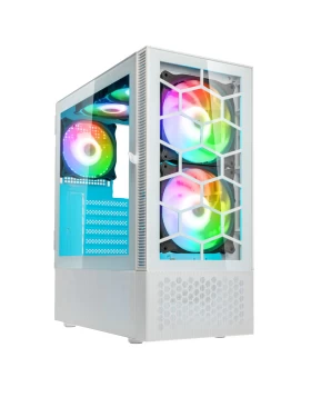 Kolink Observatory MX Glass ARGB Midi Tower Case - White (with 5 ARGB fans - 2x140mm & 3x120mm)