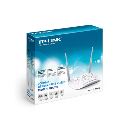 TP-LINK TD-W9970 300Mbps Wi-Fi VDSL/ADSL Modem Router, Broadcom, 802.11b/g/n