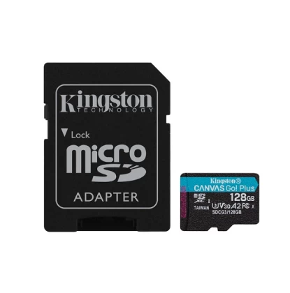 KINGSTON Memory Card MicroSD Canvas Go! Plus SDCG3/128GB, Class 10, SD Adapter