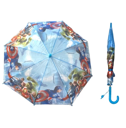 Παιδική ομπρέλα Ημιαυτόματη 6021-3 με σχέδιο Marvel σε γαλάζιο χρώμα