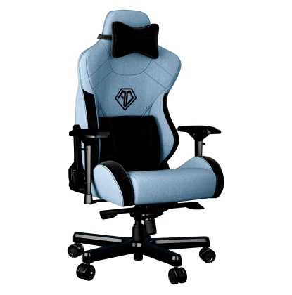 ANDA SEAT Gaming Chair T-PRO II Light Blue/ Black FABRIC with Alcantara Strips (AD12XLLA-01-SB-F)