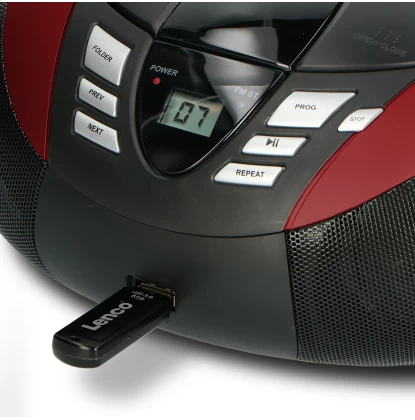 ΦΟΡΗΤΟ CD / RADIO / MP3 & USB PLAYER LENCO SCD-37 USB RED