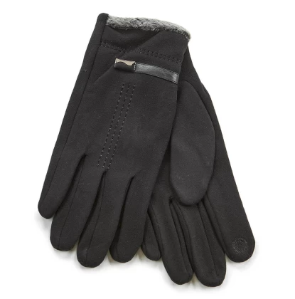 Ανδρικά γάντια από πολυεστέρα Verde 20-0033 σε μαύρο χρώμα