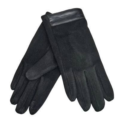 Ανδρικά γάντια από πολυεστέρα Verde 20-0034 σε μαύρο χρώμα