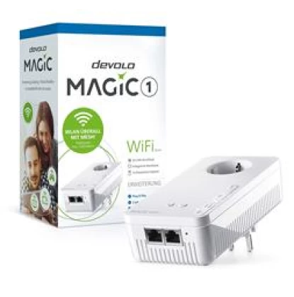DEVOLO POWERLINE MAGIC 1 WIFI 2-1-1 EU SINGLE (8358), 1x MAGIC 1 WiFi (WIRELESS) ADAPTER, 1200Mbps, SHUKO, AC POWER OUT SOCKET, 3YW